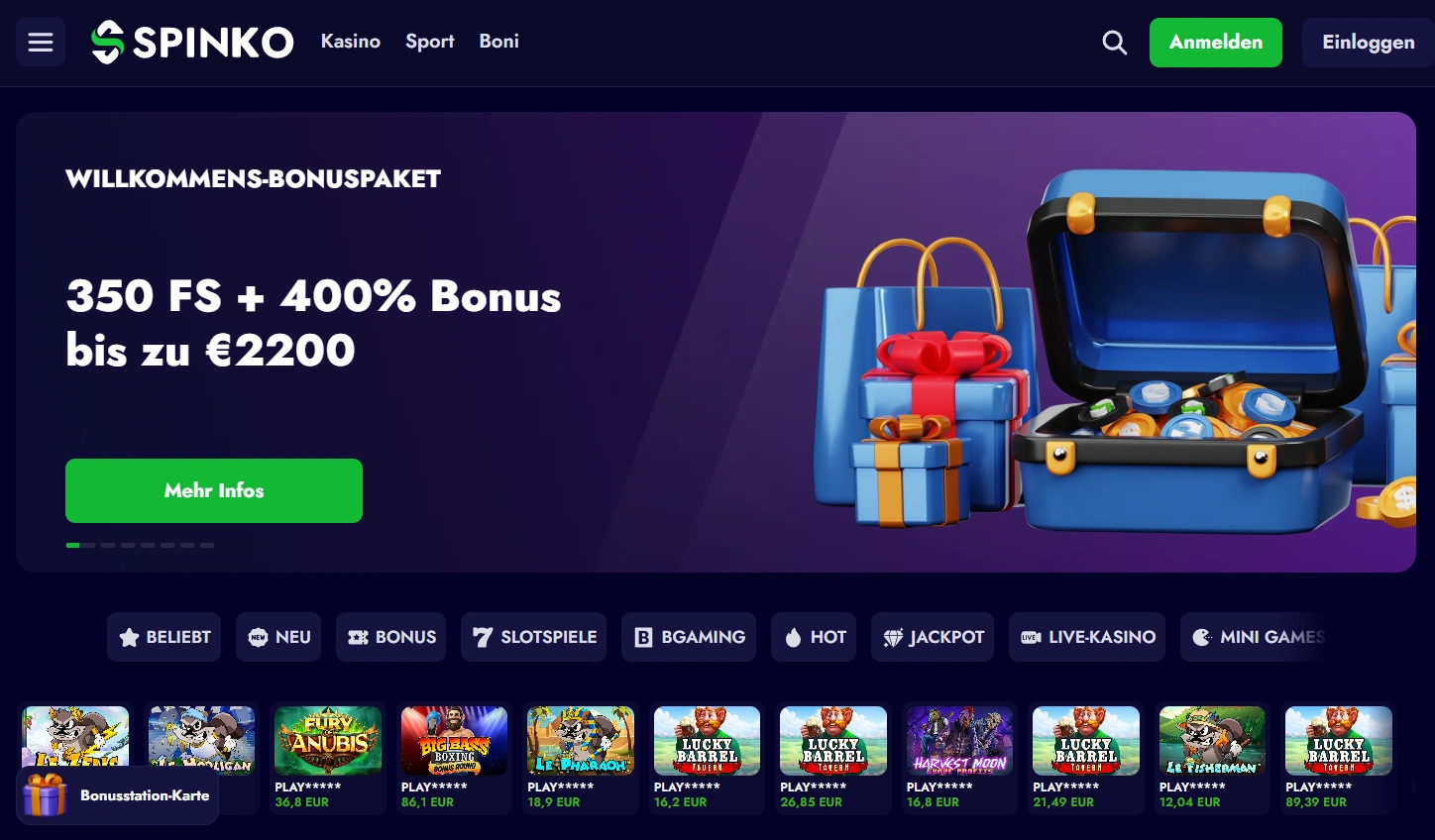 Stärken und offene Punkte — Spinko Casino